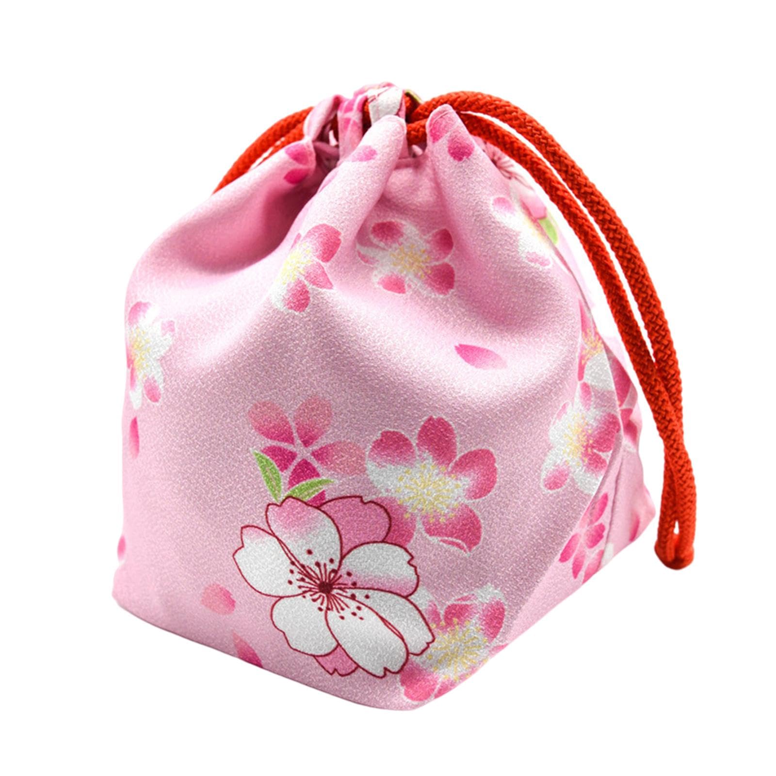 nivaa Japanese Drawstring Bag Coin Purse Lunch Bag Food Pouch Pink-picture-32