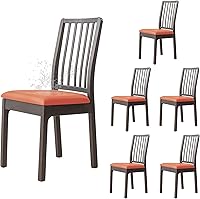 Vista 27 de Dimatic Juego de 2 fundas de asiento para silla, de piel sintética, impermeables, fundas elásticas para sillas de comedor, fundas protectoras