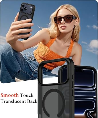 for iPhone 17 Pro Max Case, Translucent, MagSafe Compatible, Black