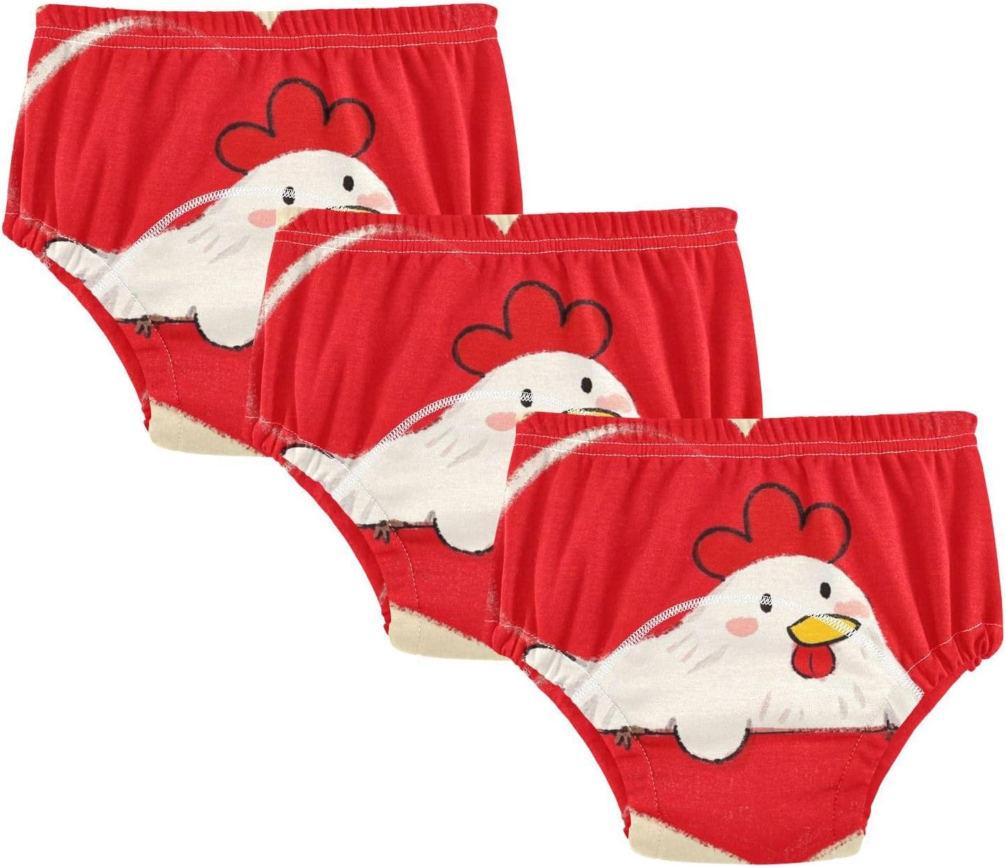 Baby Boys Potty Training Underwear Pants Leakproof Overnight Training Underwear Potty Training Underwear for Newborns 5T Funny Cartoon Heart Animal Hen