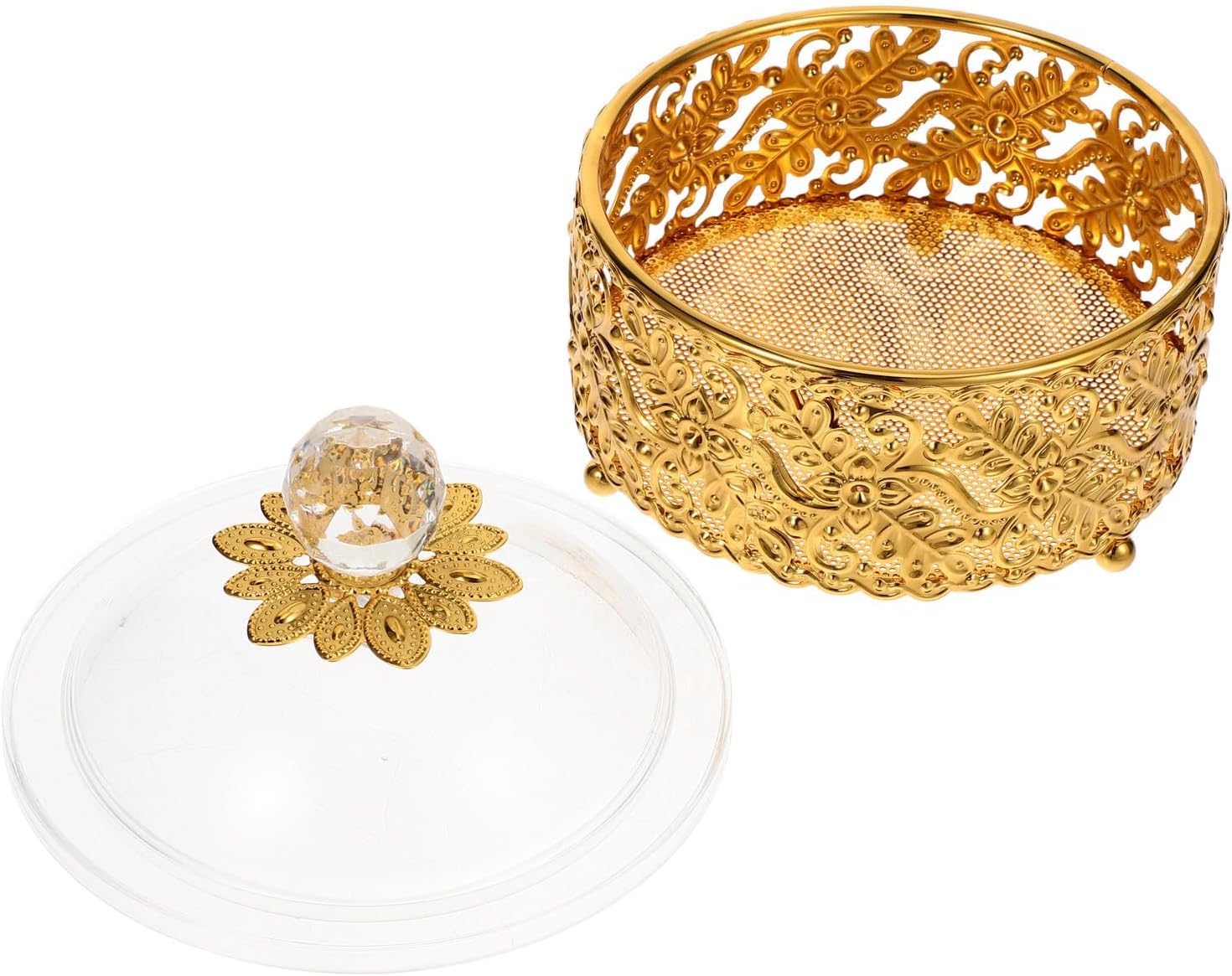 European Style Lidded Candy Storage Box for Parties, Gold Acrylic