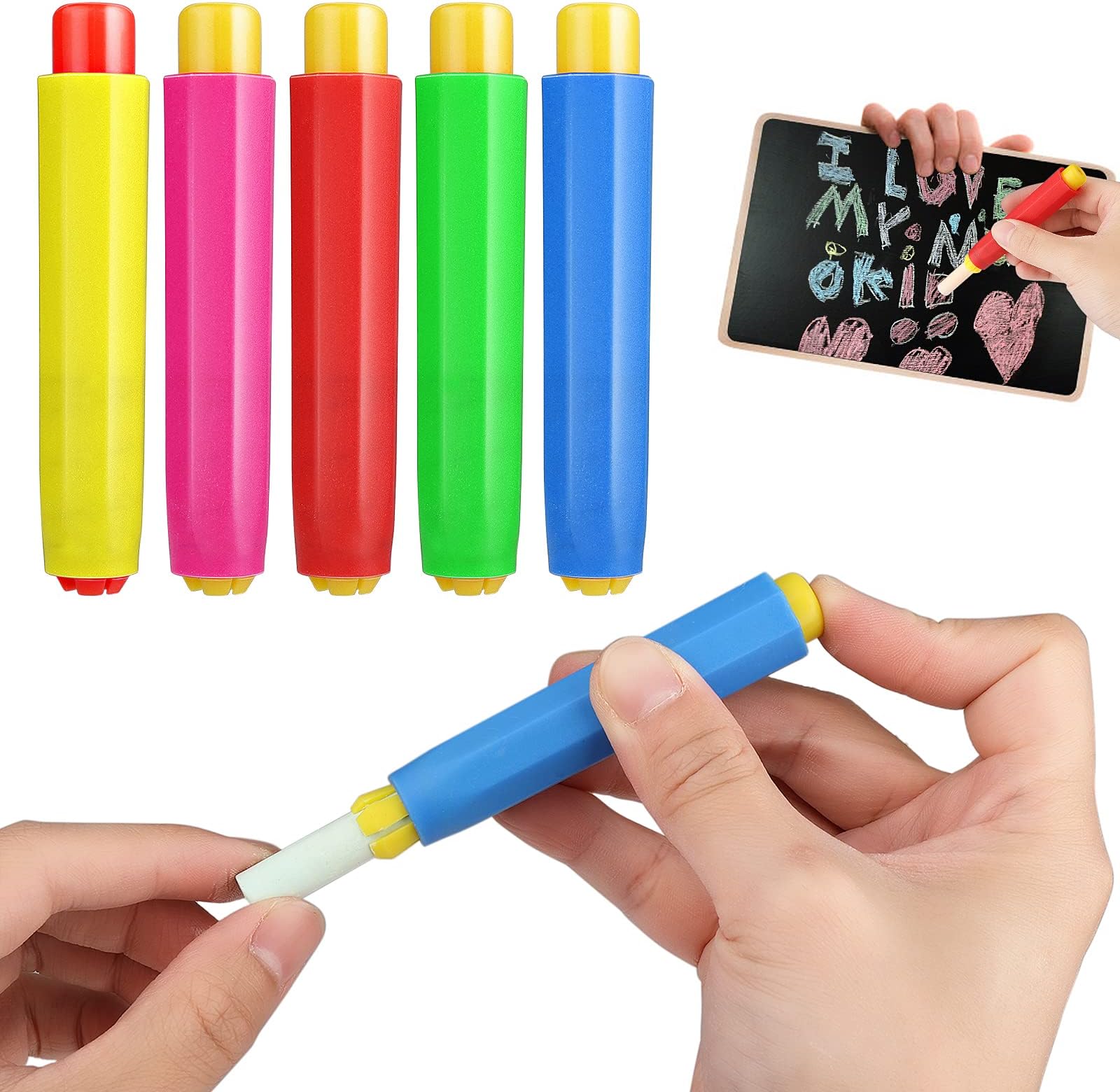 Thinp 5 Pieces Chalk Holders, Blackboard Adjustable Chalk Holders for