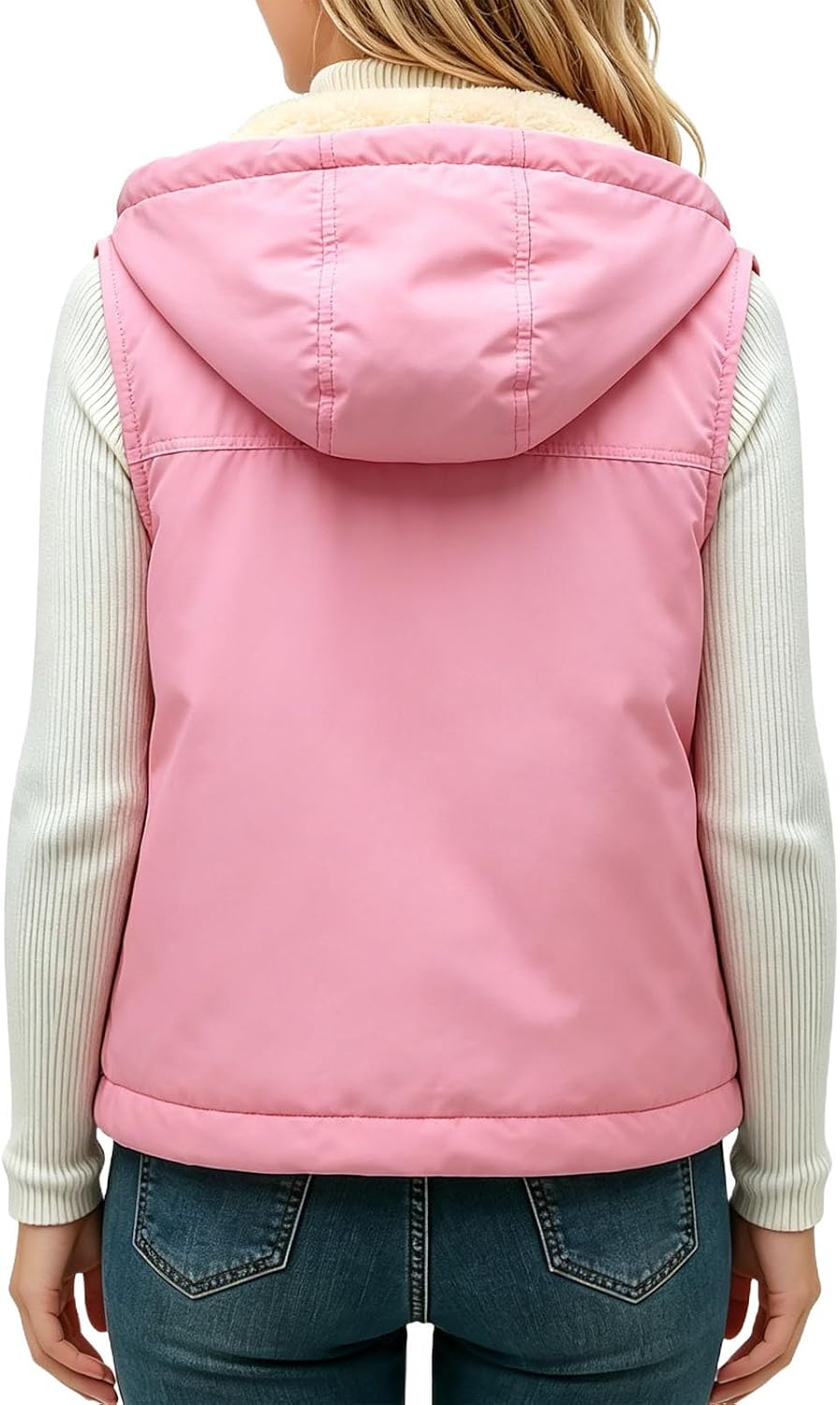 Girls Fleece Lined Hooded Puffer Vest Winter Jacket | Girls Warm Puffer Vest Fleece Lined Hooded Vest Winter Zip Up Sleeveless Quilted Vests Full Zip Up Casual Warm Jackets