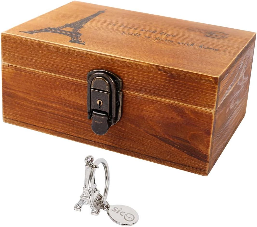 SICOHOME Decorative Boxes,Wood Eiffel Tower Storage Trunks for Gifts,Storage and Home Decor