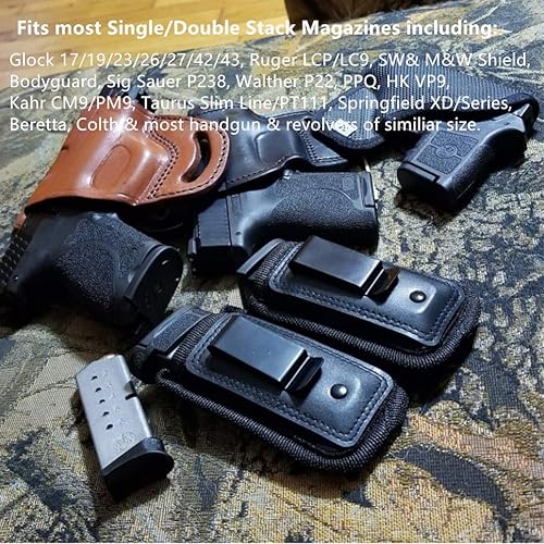 Miniatura 4 de TACwolf IWB - Paquete de 2 fundas para pistola en el interior de la cintura, para transporte oculto, universal, doble pila para Glock17 26 19 Sig
