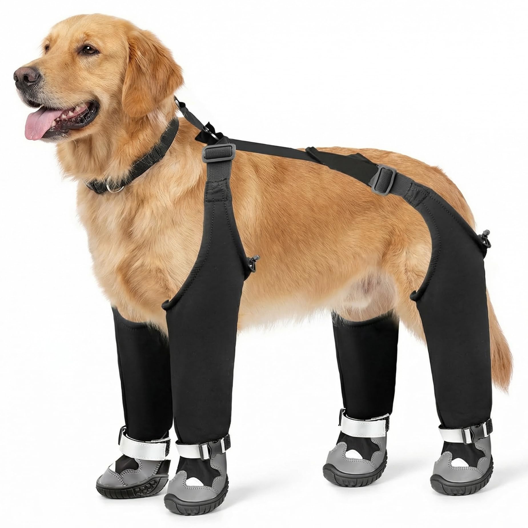 Bottes pour Chien avec Bretelles Pantalons Réglables Antidérapants