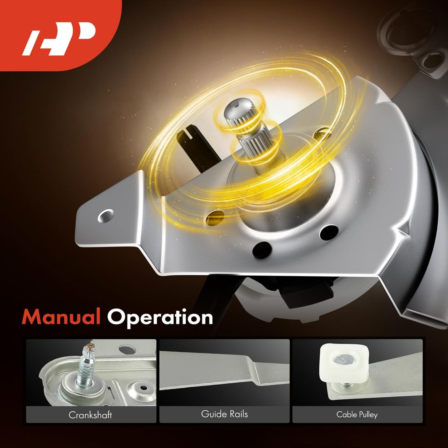 A-Premium Manual Window Regulator Front Driver Side Compatible with Ford Ranger 1983-1988 Pickup, Bronco II 1984-1988 Sport Utility, Front Left Driver Side