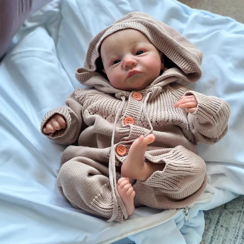 Reborn Bambola Realistica, Bambole Reborn Tutta In Silicone 48CM Bella Bambole Reborn Femmina Neonato Femmine Bambino Bambole 18Pollici Neonata Reborn-Baby Doll per Bambini dai 3 Anni