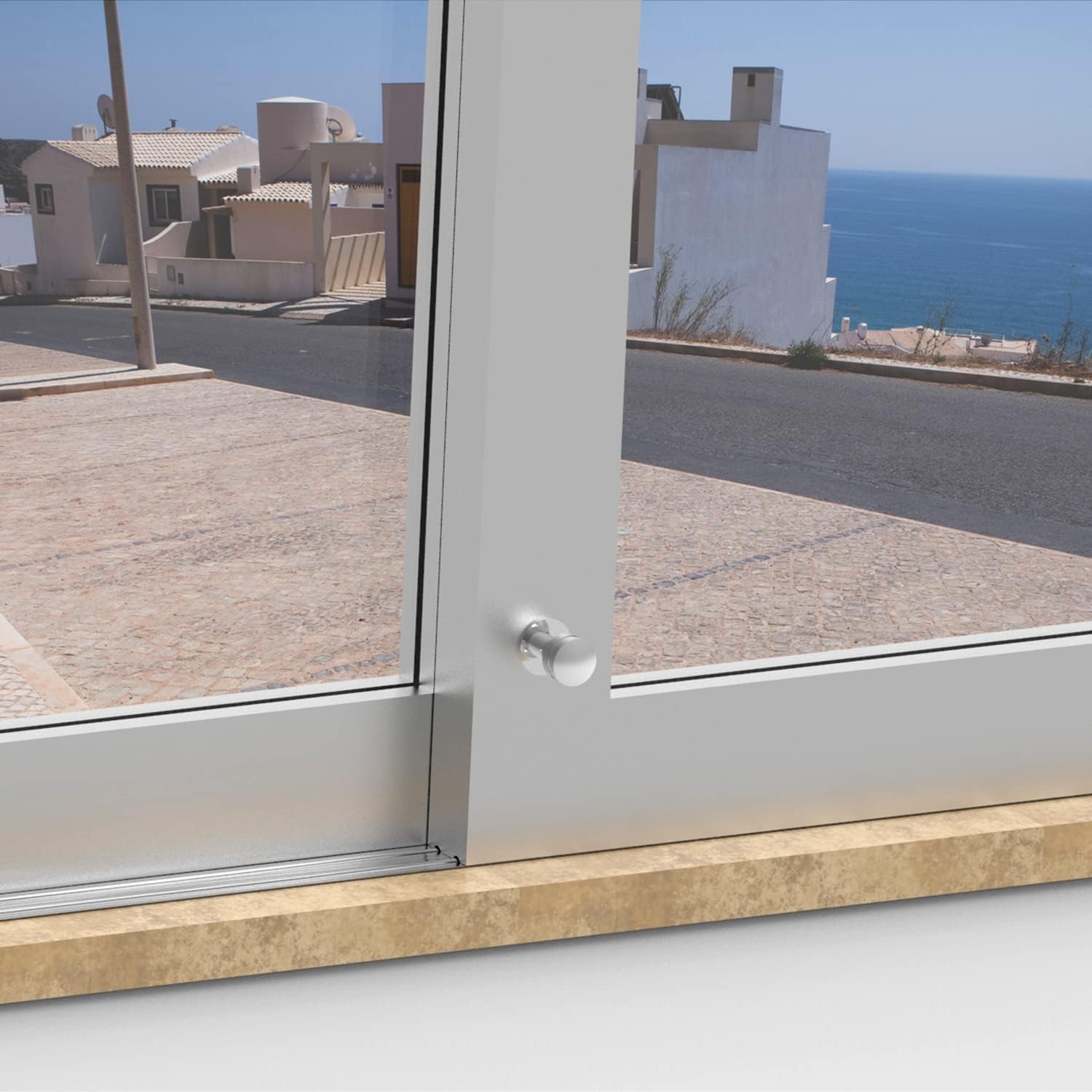 Amig - Locking pin for Windows Made of Wood or Aluminium, Mod.40, Suitable for securing Blinds, Safety Lock Made of Black Finish, Dimensions: Diameter 30 x 152 mm