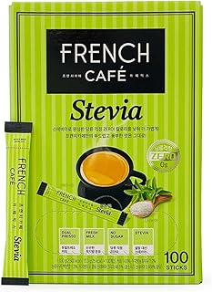 French Cafe Stevia Instant Coffee Mix (Zero Sugar) (100 Sticks)