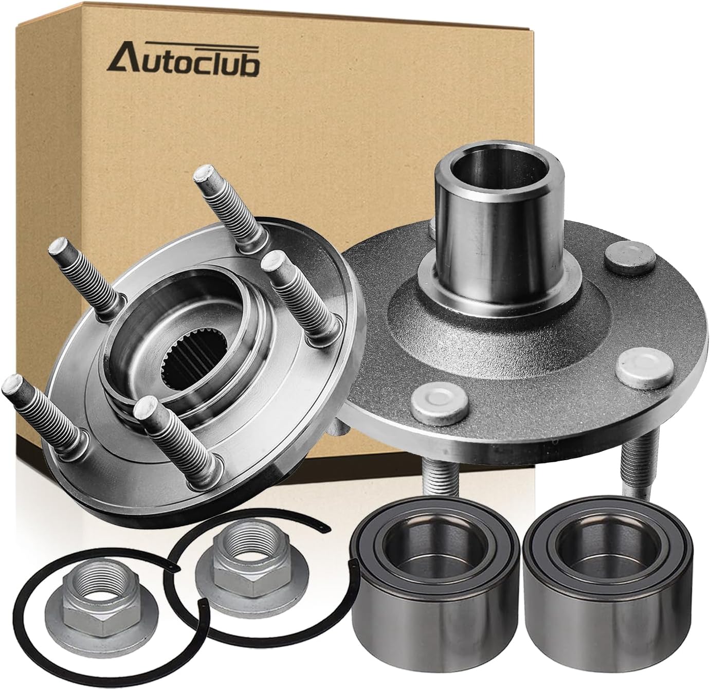 AUTOCLUB Front Wheel Bearing Hub for 2001-2011 Mazda Tribute 2001-2012 Ford Escape 2005-2011 Mercury Mariner 2006 2007 2008 2009 2010 Left Right Side Assembly Replacement 2PC - 518515