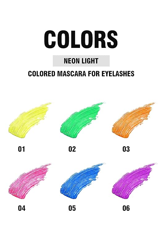 Neon UV Mascara for Eyelashes, Black Light Reactive Get Noticed with Fluorescent Lashes, Long Lasting, No Clumping, Colorful Bold Halloween Eye Makeup for Cosplay, Party Wedding(#02 Green)