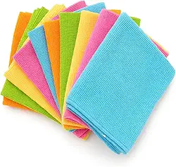 Kit 5 Panos de Microfibra para Limpeza Pesada Multiuso Reutilizável 25x25cm