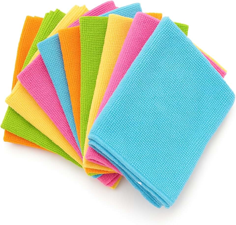 Kit 5 Panos de Microfibra para Limpeza Pesada Multiuso Reutilizável 25x25cm