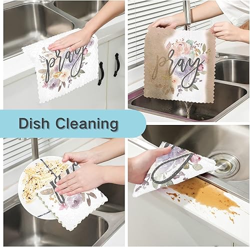 Miniatura 2 de ALAZA Juego de 6 paños de limpieza de cocina, súper absorbentes, sin pelusas, para bar, té, toalla suave, accesorios de cocina, juego de 6, 11 x 11