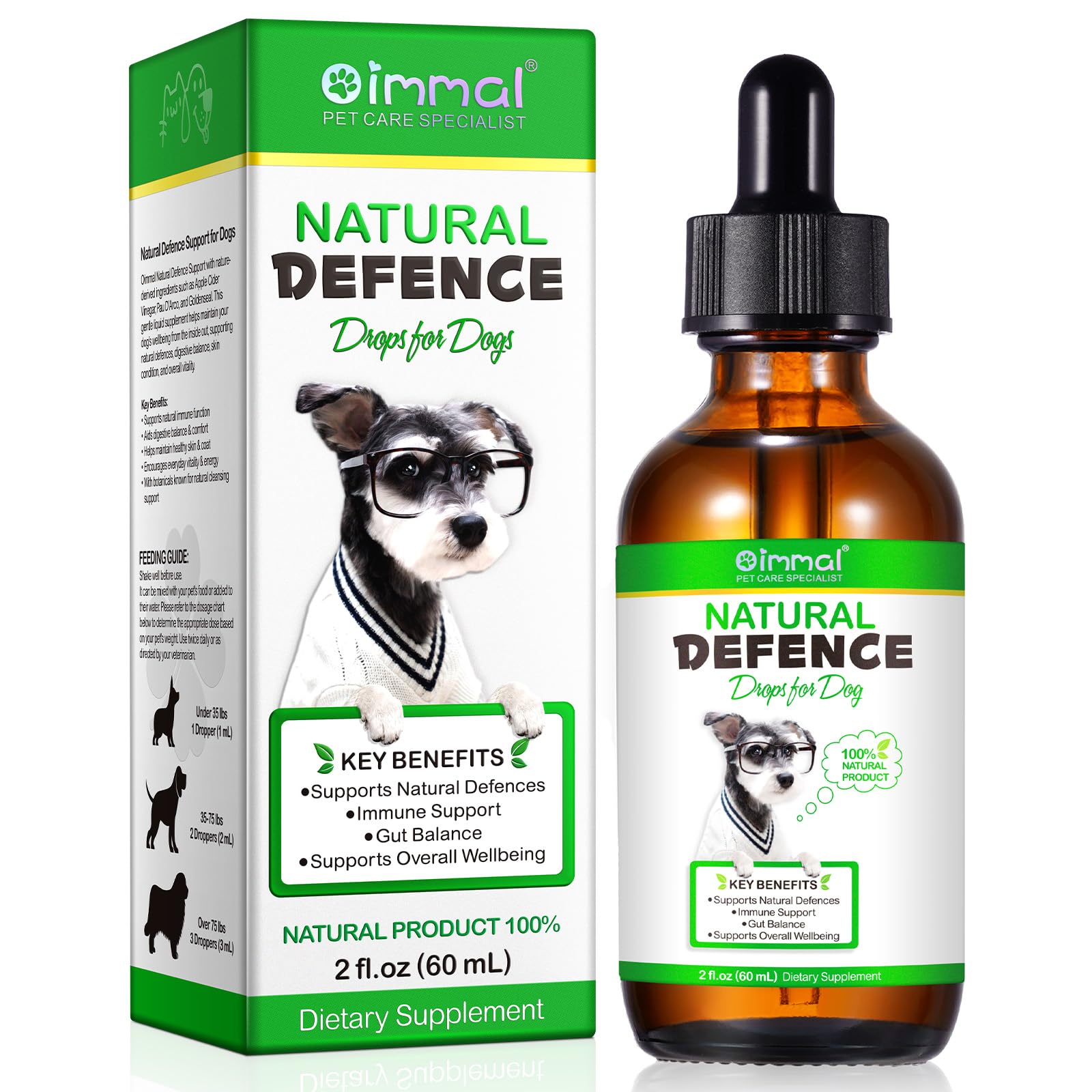 60ml Natürliche Antibiotika für Hunde, Hunde Antibiotika bei Infektionen, Lindert Hustenallergien & Harnwegsinfekte, Ohne Künstliche Zusätze