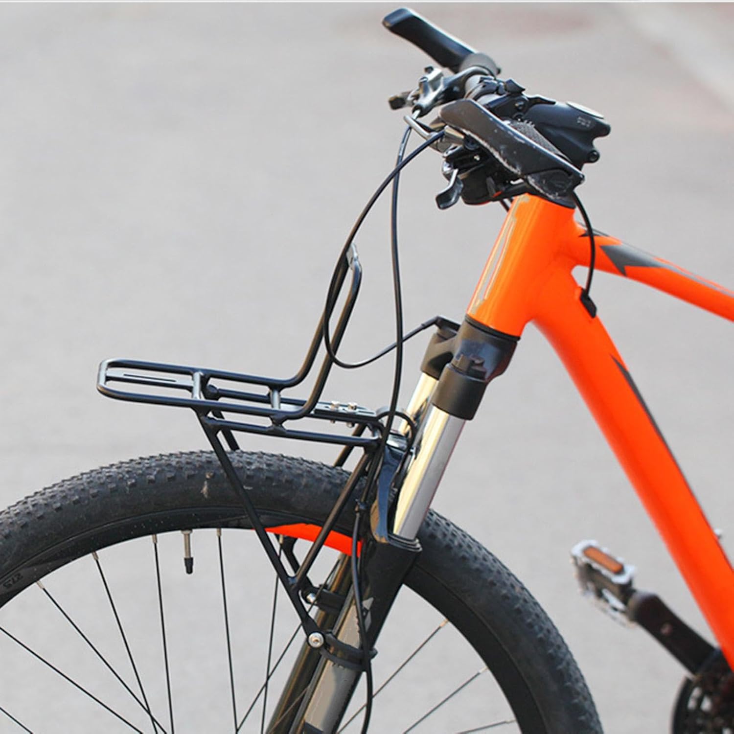 Generic Front Bike Rack - Sturdy Aluminum Alloy Mountain Road Pannier Rack Stand | Black Cargo Luggage Picnic Carrier, Cycling Equipment