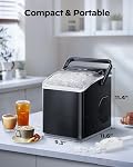 HOMEZAY Ice Maker Countertop, 9 Cubes Ready in 6 Mins, 26 lbs per Day, Ice Machine with 2 Ice Sizes and Self-Cleaning, Portable Ice Maker with Handle for Home, Kitchen, Camping, RV, Office, Black