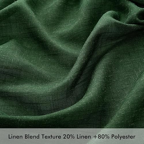 Miniatura 3 de MIULEE Cortinas de lino de 84 pulgadas de largo para sala de estar, 2 paneles, bolsillo con pestañas traseras, filtrado de luz, semitransparentes,