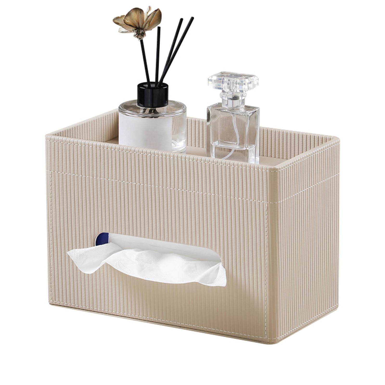 PANGBOER Rectangular Shaped PU Leather Tissue Box Case Paper Towel Container for Home Decoration and Practical Use Paper Towel Holder for Dining Room