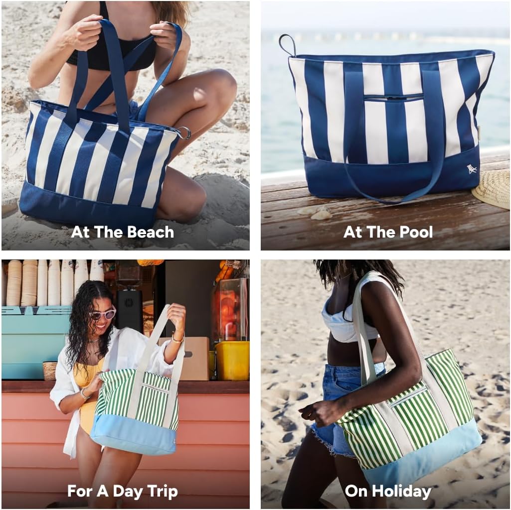 Dock & Bay Canvas Beach Bag - Large Waterproof Handbag - 45 Litres