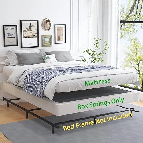 Miniatura 5 de ALDRICH Base de colchón de metal resistente de 5 pulgadas, capacidad máxima de peso de 3000 libras, antideslizante, sin ruido, fácil de montar,