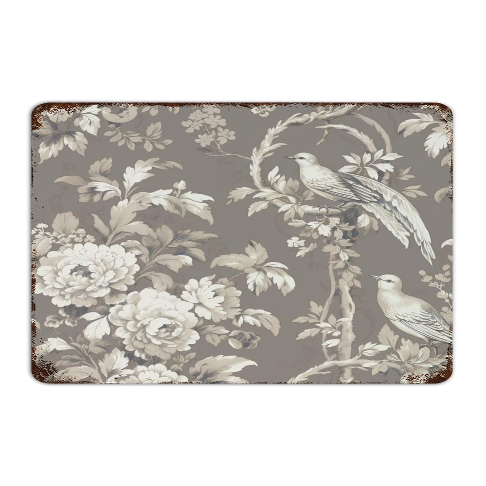 Panneau décoratif en métal cabane asiatique et jardin japonais botanique 30,5 x 45,7 cm