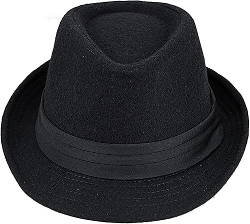 Miniatura 2 de Gorras Fedoras de ala corta para niños Frdoras-Trilby-Hat Classic Felt Gangster-Manhattan-Sombrero para 4-8 años S-M