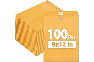 SUNEE 9x12 Clasp Envelopes with Brown Kraft Paper for Documents