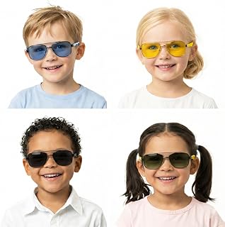 NISKANET Kids Sunglasses | Multicolor | Colorful UV Protection Sun Glasses for Boys & Girls | Lightweight Outdoor Travel &... Price In India