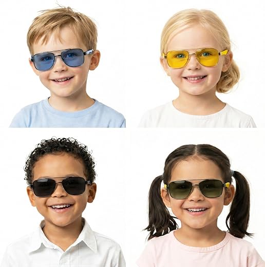 SAI PRASEEDA Kids Sunglasses | Multicolor | Colorful UV Protection Sun Glasses for Boys &amp; Girls | Lightweight Outdoor Trav...