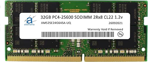 Miniatura 1 de Adamanta 32 GB (1 x 32 GB) Compatible con HP EliteBook, EliteOne, Envy x360, OMEN, Victus, Zbook DDR4 3200MHz PC4-25600 SODIMM 2Rx8 CL22 1.2v Laptop
