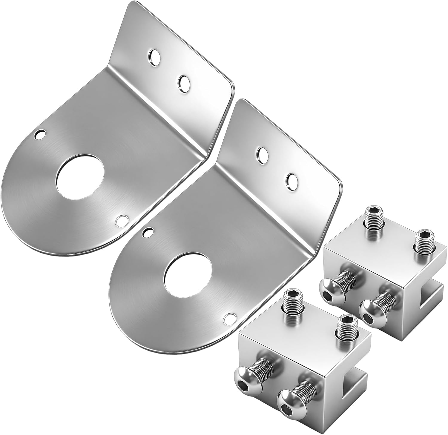 Watermelon Mount Frame Bracket Angled Mount Clamp, Silver, Stainless Steel, 45 Degree,(2pcs)