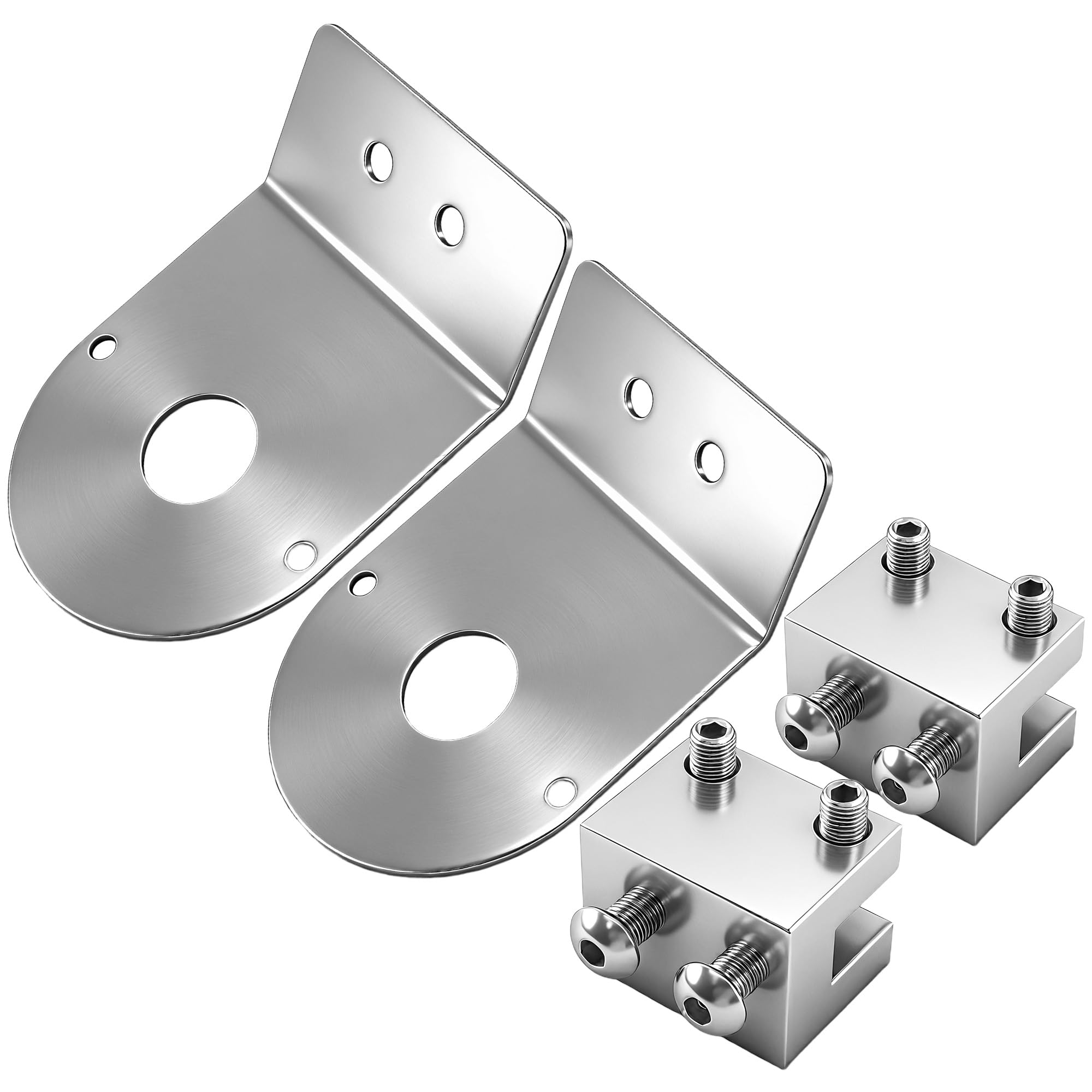 Collier de serrage coudé acier inoxydable argenté 45 degrés pour tube rigide et flexible