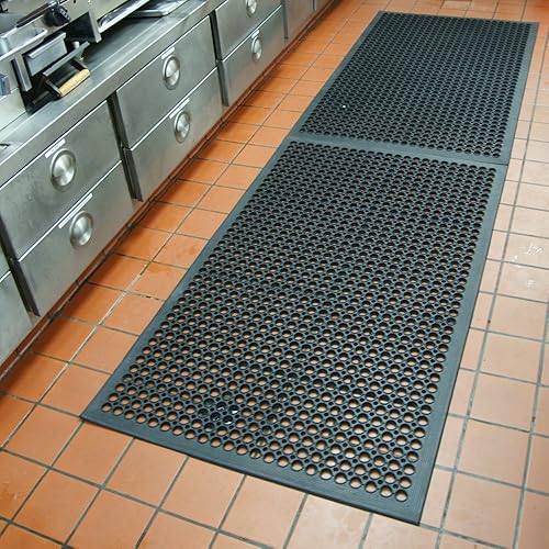 Miniatura 6 de Rubber-Cal 03_122_WBK Dura Chef - Tapete de cocina de goma antideslizante de 12 pulgada x 36 x 60 pulgadas, color negro