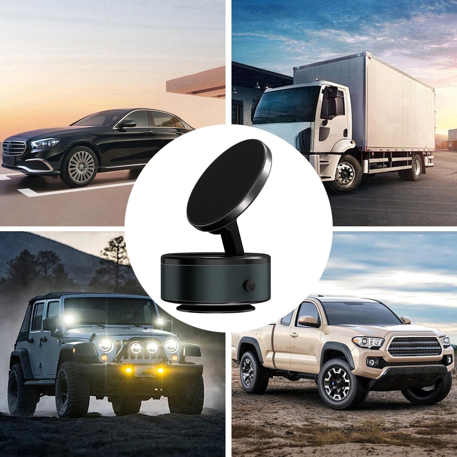 Soporte magnético para teléfono celular con ventosa, soporte ajustable para teléfono para SUV, sedán, minivan