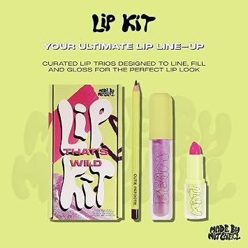 Made by Mitchell | Lip Kits Bundles | Lipsticks | That's Wild | Bold Mauve Rose Shade | Perfectly Curated Set | Designed to Line, Fill & Gloss your Lips | Suitable for All Style Types