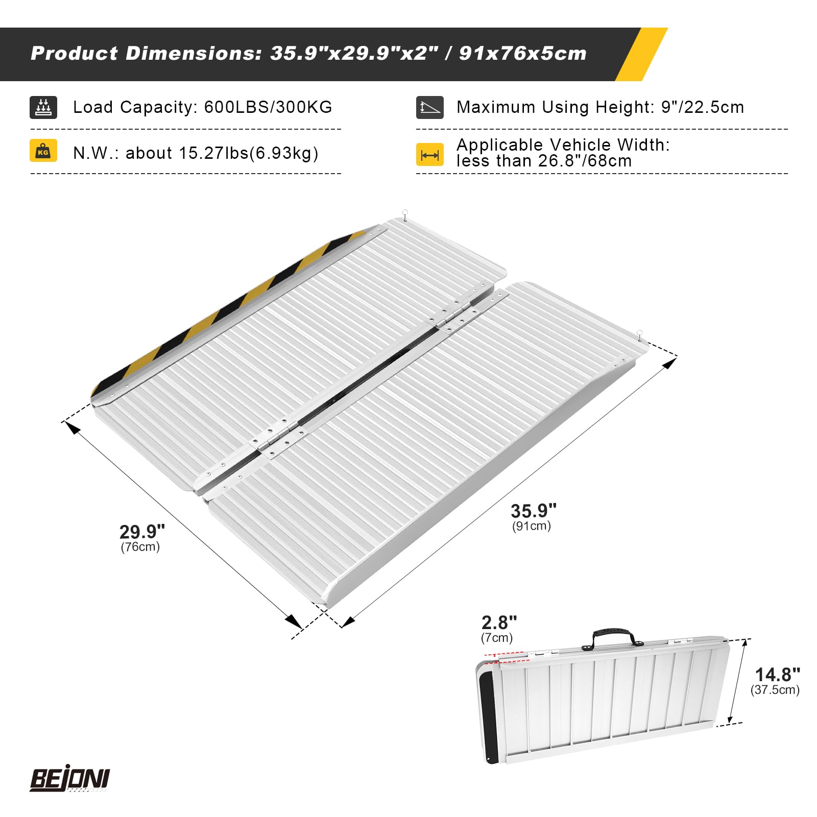 Capacity Portable Ramp Set Snapklik.com : 3FT Portable Wheelchair Ramp, Aluminum Folding Handicap ...
