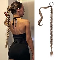 Vista 86 de SEIKEA Extensión de Cola de Caballo Larga DIY Trenzada con Banda para el Cabello, Extensiones de Cabello Liso Envolvente, Postizo Sintético Suave