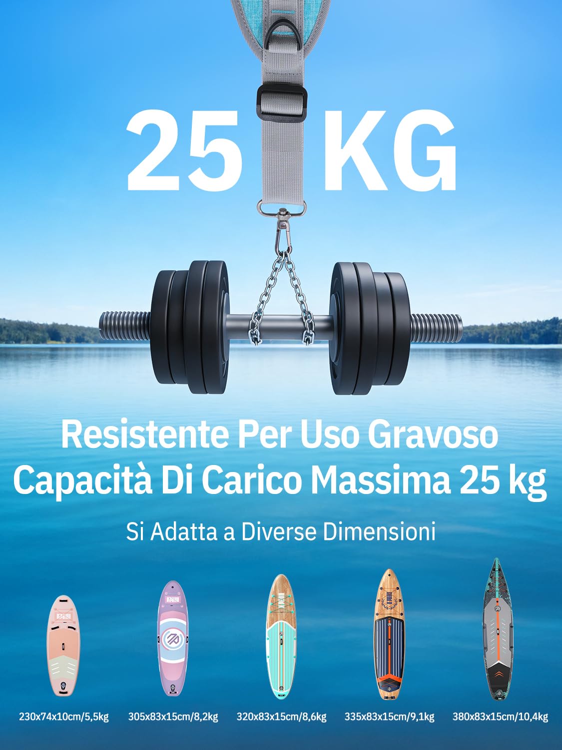 niphean Laccio Tavola SUP, Accessori SUP per Tavola SUP Gonfiabile，SUP Tracolla Regolabile a Mani Libere per Tavola da SUP，Tracolla per Il Trasporto della Tavola da Surf con Tracolla Imbottita