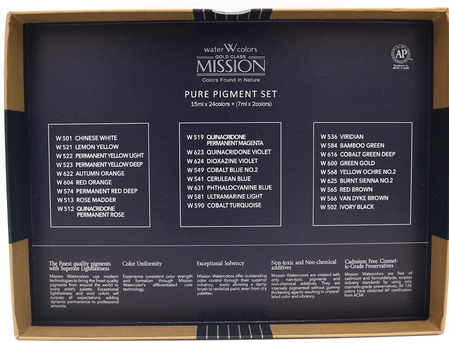Mission Gold Class 26 Colors of The Pure Pigment Set MWC-1524P 15mlX24+2 Colors