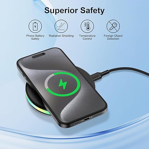 Miniatura 2 de Cargador inalámbrico rápido de 15 W para Samsung Galaxy S24 S23 S23FE S22Ultra S21 S20 S9 S8, estación de carga inalámbrica con adaptador para Pixel