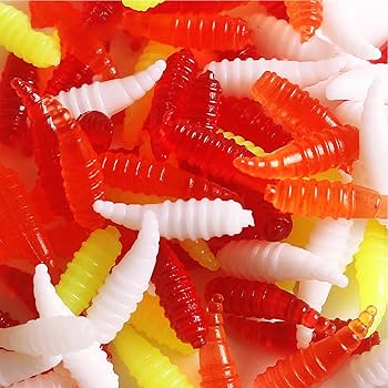 Amazon.co.jp: ソフトルアー ぶどう虫 ワーム 釣り 3色/混合色 ワーム