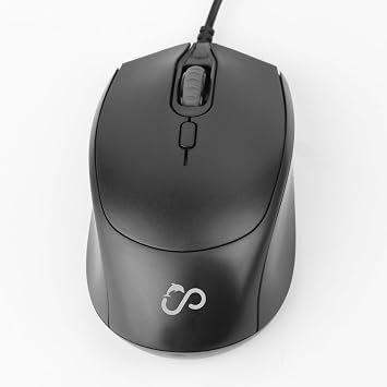 jumper Wired Mouse, Cable USB Mouse for Laptop-Full-Size, Comfortable Buttons, Laptop Office, Classic Black
