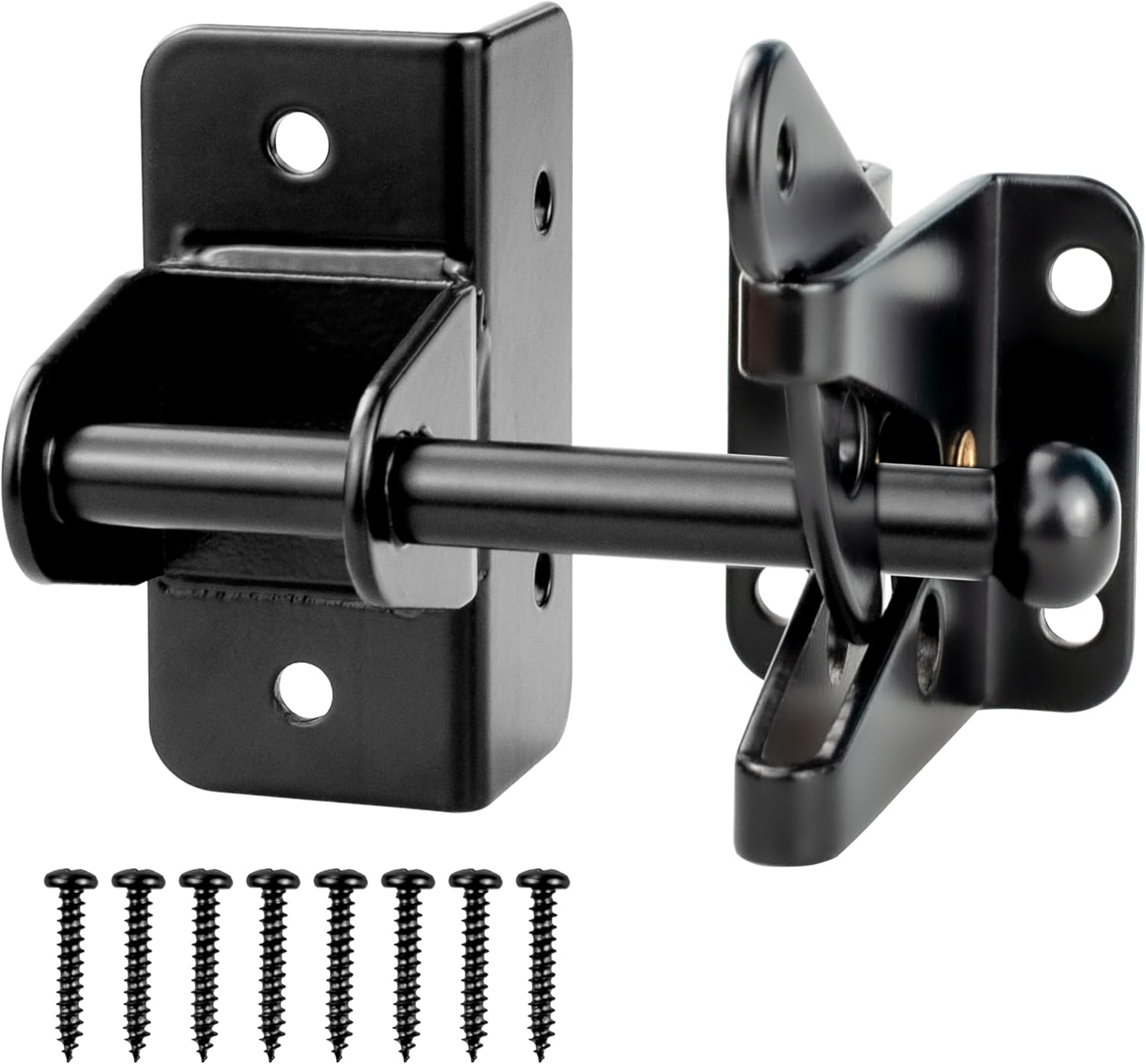 Heavy Duty Automatic Gate Latch for Wooden Fences,Self Locking Metal Gates,Outswinging Pool,Garden,Black (Small)