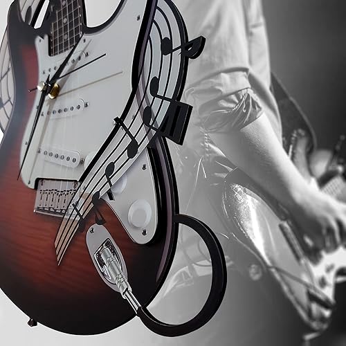 Miniatura 2 de Reloj de pared de guitarra eléctrica, reloj de pared con llave oscilante, regalos para músicos, decoración de música, regalos de guitarra,