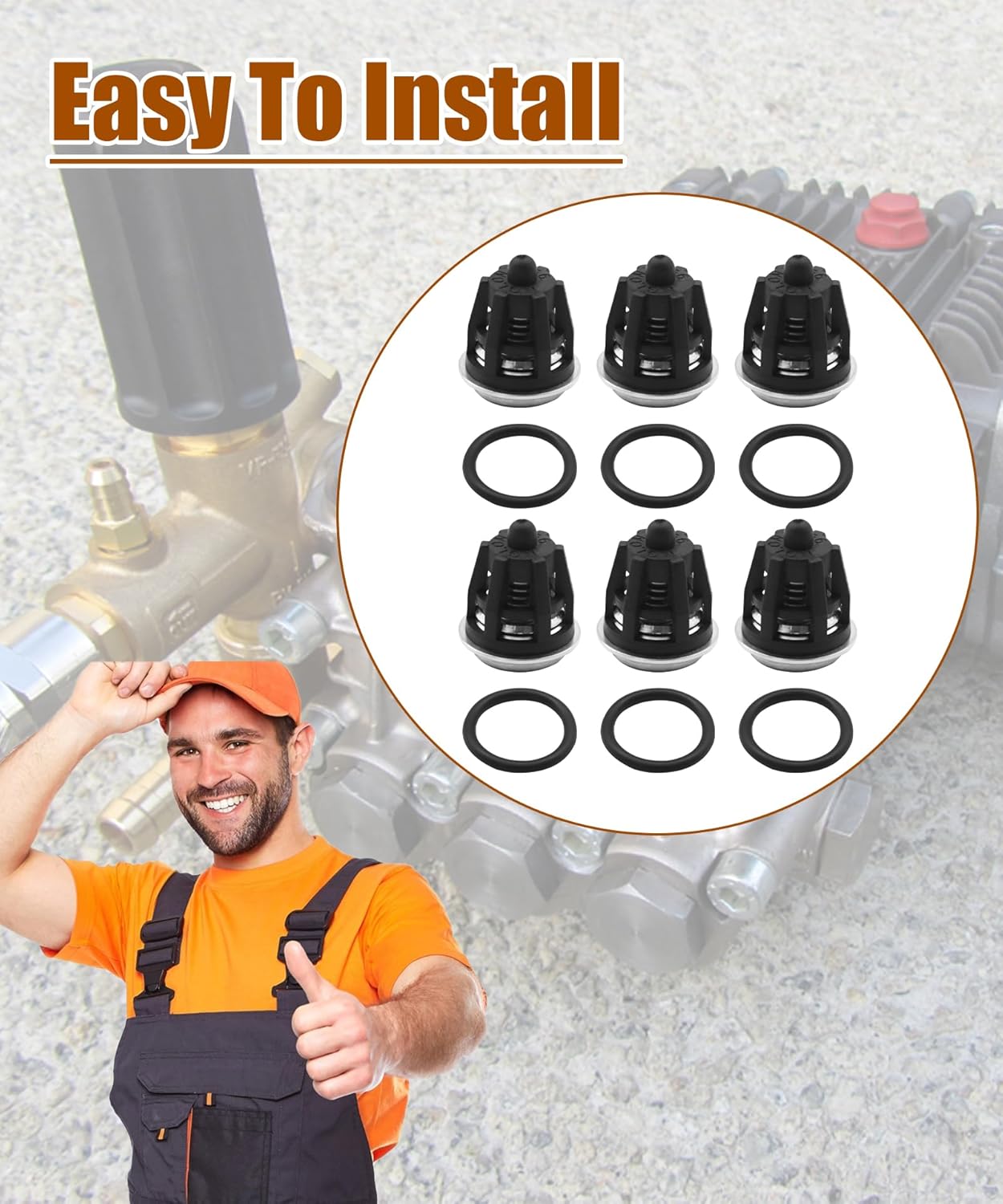 6PCS Pressure Washer Check Valve Kit Fits For Mi-T-M 700009 Inter Pump 47 49 50 51 Series 758-543.758-543 36.7032.01 Kit01 K01
