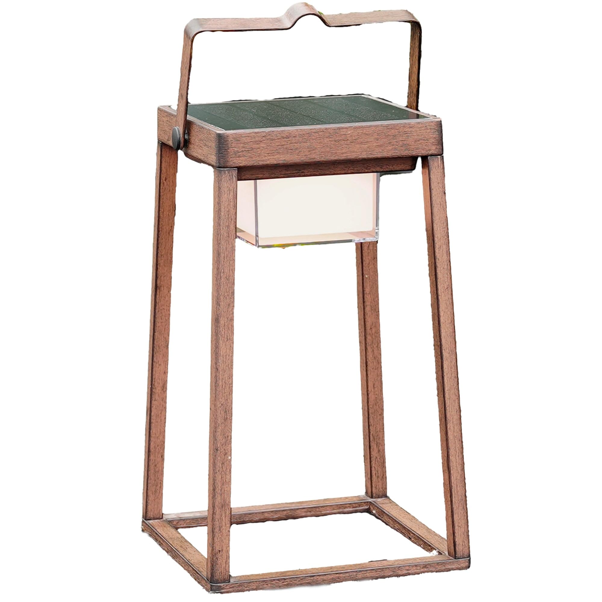 Verona H30cm aluminiowa lampa solarna z efektem drewna LED ciepła biel