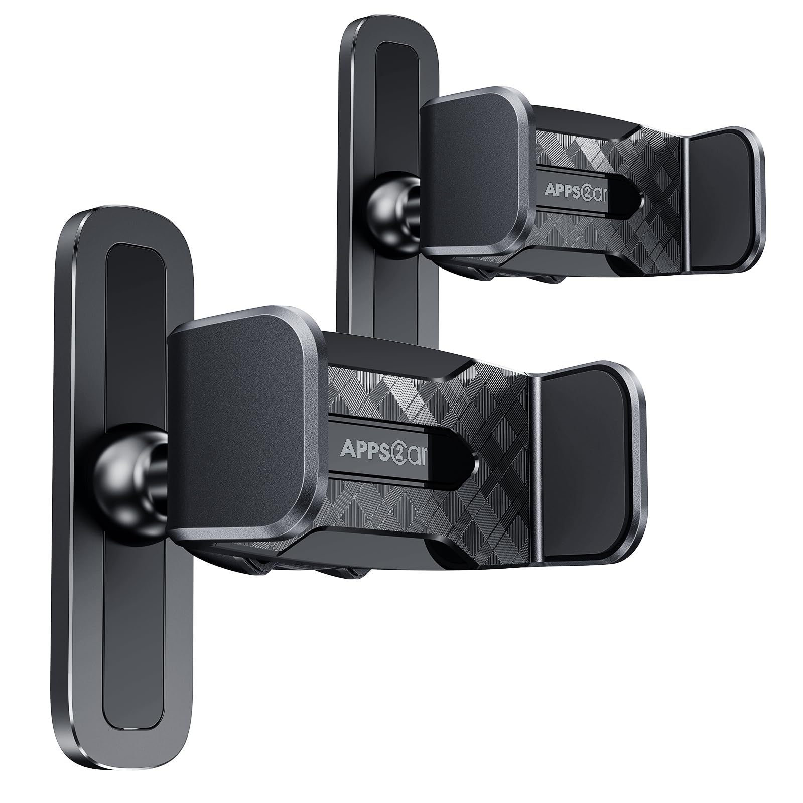 APPS2Car [2 Pack] Gym Magnetic Phone Holder, 360 Adjustable, Compatible with 4.7-6.5" Smartphones, Alloy Base and Joint, Black