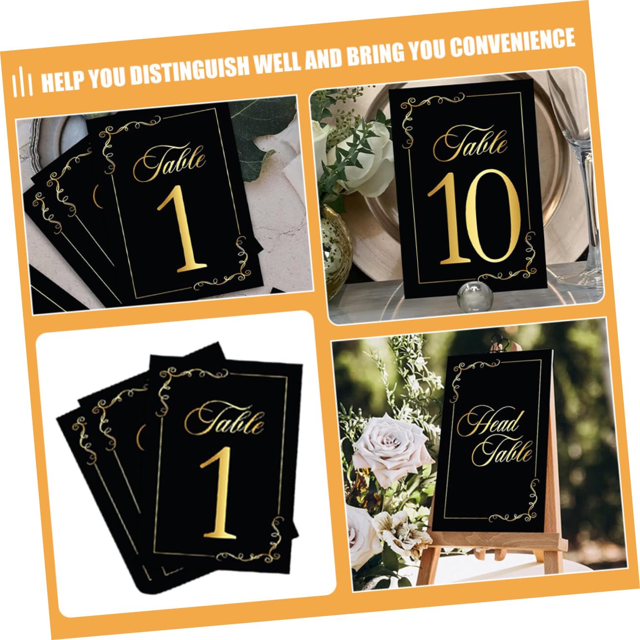 COLLBATH Gruppentischkarten Elegante Tischkarten aus Papierkarton 30 Stück Tischnummern für Hochzeit und Hauswarming Schwarz Stabil